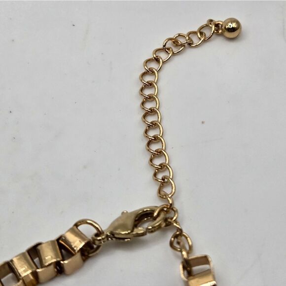 "5/$25" Vtg 80s Retro Multicolored Adjustable Statement Bib Gold Tone Necklace - Picture 6 of 10